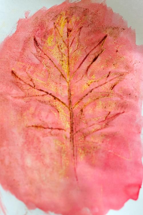 Watercolor Leaf Rubbing
