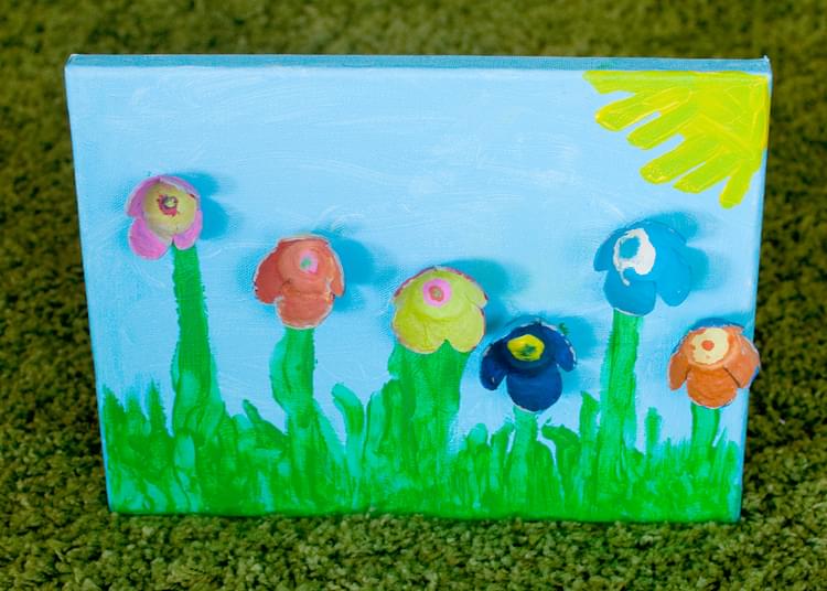 Egg Cup Flower Canvas