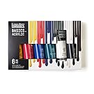 Liquitex BASICS Acrylic Paint Set, 6 x 118ml Tube Paint Set, Assorted Color, 3.9 Fl Oz (Pack of 6)